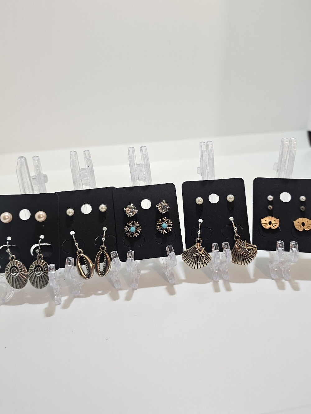 Mixed Metal Earring Set - 2 Pairs Per Card - Select 1 Card